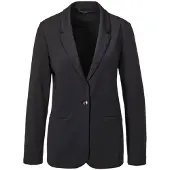 Goldner Damenblazer mit Reverskragen und Paspeltaschen in schwarz | Gr.: 48