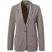 Goldner Damenblazer mit Reverskragen und Paspeltaschen in taupe | Gr.: 52
