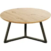 Haku Couchtisch Eiche hell, schwarz - MDF, Metall, B/H/T: 80x42x80 cm
