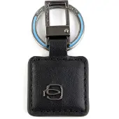 Piquadro Schlüsselanhänger Black Square Keychain With Carabiner Nero