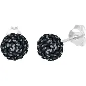 Elli Ohrringe Elegant Kugel Kristalle 925 Silber Elli Schwarz