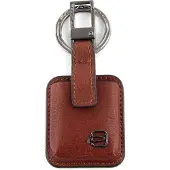 Piquadro Schlüsselanhänger Black Square Key Holder With CONNEQU Cuoio Tabacco