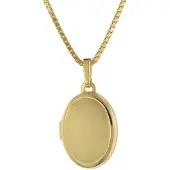 Trendor 75973 Medaillon 333 Gelbgold mit Vergoldeter Silberkette