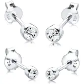 Elli Ohrringe Basic Set Kristalle Filigran 925 Silber Elli Silber
