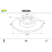 Valeo 2 Bremsscheiben Hinterachse voll Ø 57 mm 10 mm für u.a. OPEL ASTRA
