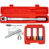FAMEX 10886-3N Drehmomentschlüssel Set 1/2 Zoll (12,5mm) 30-210 Nm - mit Spezial-Einsätze für Radschrauben