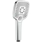 Schutte Handbrause RAVENNA, Wellness Duschkopf mit 3 Strahlarten, Brausekopf mit Antikalk-Noppen, Duschbrause Chrom/Weiß