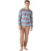 J&j Brothers Langarm-Rundhals-Baumwollpyjama für Herren JJB12