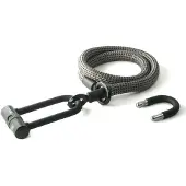 Tex-lock eyelet mit U/X-lock 120cm - Bügelschloss mit Textilseil | electric grey