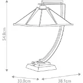 QUOIZEL Elstead Pomeroy Tischlampe E27 Western Bronze mit Kunstglas Schirm Tiffanyglas
