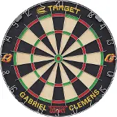 Target Dartscheibe Gabriel Clemens Set, aus Sisal, mit 6 Dartpfeilen, für Steeldarts