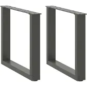 vidaXL Couchtischbeine U-Form 2 Stk. Anthrazit 50x(42-43) cm Stahl