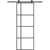 vidaXL Schiebetür mit Beschlag 76x205 cm ESG-Glas & Aluminium