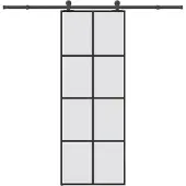 vidaXL Schiebetür mit Beschlag 76x205 cm ESG-Glas & Aluminium