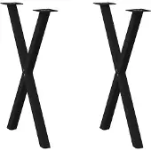 vidaXL Esstischbeine X-Form 2 Stk. Schwarz 50x(72-73) cm Stahl