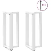 vidaXL Bartischbeine T-Form 2 Stk. Weiß 40x35x(90-91) cm Stahl