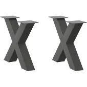 vidaXL Couchtischbeine X-Form 2 Stk. Anthrazit 60x(42-43) cm Stahl