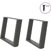 vidaXL Couchtischbeine U-Form 2 Stk. Anthrazit 70x(42-43) cm Stahl