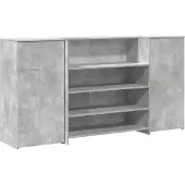 vidaXL Empfangstheke Betongrau 200x50x103,5 cm Holzwerkstoff
