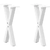 vidaXL Couchtischbeine X-Form 2 Stk. Weiß 28x(42-43) cm Stahl