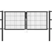 GAH Alberts Zaundoppeltür ALBERTS "Flexo", grau (anthrazit), B:200cm H:80cm, Stahl, Tore, Zaundoppeltür, 200 cm Breite, in versch. Höhen