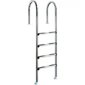 Interline Edelstahl Pool Leiter Einbauleiter 4-Stufen 120 cm für Stahlwand Becken (MTH, Future, usw.), V4A