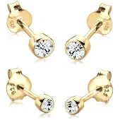 Elli Ohrringe Basic Set Kristalle Filigran 925 Silber Elli Rosegold
