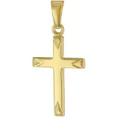 Trendor 51798 Kreuz-Anhänger Gold 585 / 14 Karat für Damen, Herren, Kinder