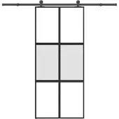 vidaXL Schiebetür mit Beschlag 90x205 cm Hartglas & Aluminium