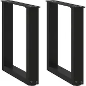 vidaXL Couchtischbeine U-Form 2 Stk. Schwarz 28x(42-43) cm Stahl