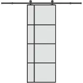 vidaXL Schiebetür mit Beschlag 76x205 cm ESG-Glas & Aluminium