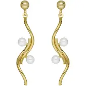 Victoria Cruz A4765-00DT Damen-Ohrringe Milan Goldfarben mit Perlen
