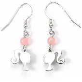 Ginza.se Barbie Drop Ohrringe Silhouette & Rose Quartz (Sterling Silber)