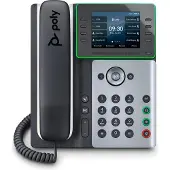 Poly Edge E320 IP Telefon und PoE-fähig, IP-Telefon, Schwarz, Kabelgebundenes Mobilteil, 8 Zeilen, IPS, 8,89 cm (3.5")
