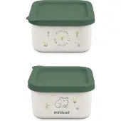 Miniland Naturset Brotdose 2er-Pack, Frog