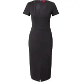 HUGO Slim-Fit Midikleid aus Stretch-Gewebe mit V-Ausschnitt Grösse 34