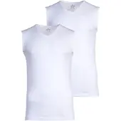 Ragman Herren Unterhemden, 2er Pack - Shirt, Baumwolle, V-Ausschnitt, einfarbig