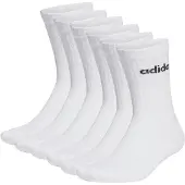 Adidas Kurzsocken ORIGINALS "Socken Linear Crew Cushioned 6er Pack", Damen, Gr. 40-42, weiß, Obermaterial: 75% Baumwolle CO. 22% Polyester PES. 2% Elasthan EL. 1% Nylon NY., Socken Kurzsocken