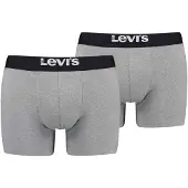 Levi's Herren Boxershorts, 2er Pack - Solid Basic Boxer Brief Organic, Logobund
