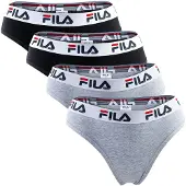 FILA Slip "Slip 4er Pack", Damen, Gr. L, schwarz (schwarz, grau), Obermaterial: 95% Baumwolle CO. 5% Elasthan EL., Unterhosen Slip