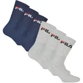 FILA Unisex Socken, 6er Pack - Crew Socks, Frottee, Tennis, Sport (2x 3 Paar)