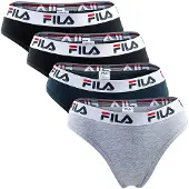 FILA Damen Brazilian Slip - 4er Pack, Logo-Bund, Cotton Stretch, einfarbig