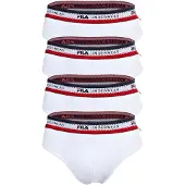 FILA Herren Slip, 4er Pack - Briefs, Logobund, Cotton Stretch, einfarbig
