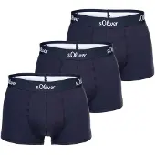 s.Oliver Herren Boxershorts, 3er Pack - Trunks, Hipsters, Baumwoll-Stretch
