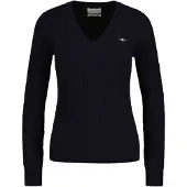 Gant Sweater "Strickpullover STRETCH COTTON CABLE V-NECK"