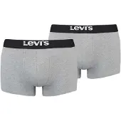Levi's Herren Boxershorts, 2er Pack - Solid Basic Trunk Organic, Logobund