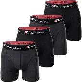 Champion Herren Boxershorts, 4er Pack - Baumwolle, Logobund, einfarbig
