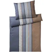 JOOP! Mako-Satin Bettwäsche Cornflower Stripe 4069 deep ocean 155x220+80x80 cm