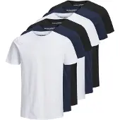 Jack & Jones JACK&JONES Herren T-Shirt, 6er Pack - JJEORGANIC BASIC TEE O-NECK, Kurzarm, Bio-Baumwolle