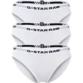 G-Star Slip , Damen, Gr. XS (34), 3 Stk., Jersey, weiß, Jersey, Obermaterial: 95% Baumwolle, 5% Elasthan, Unterhosen Slip, im Dreierpack